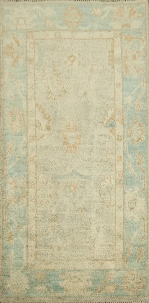 Vegetable Dye Oushak Turkish Wool Rug 2x4