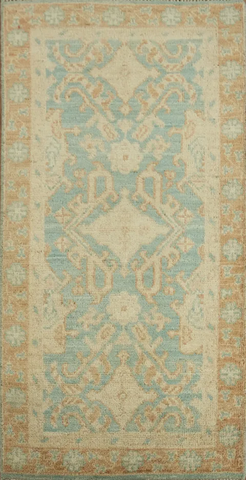 Vegetable Dye Oushak Turkish Wool Rug 2x4