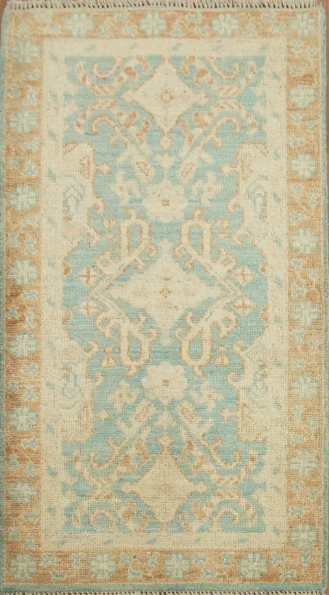 Vegetable Dye Oushak Turkish Wool Rug 2x4