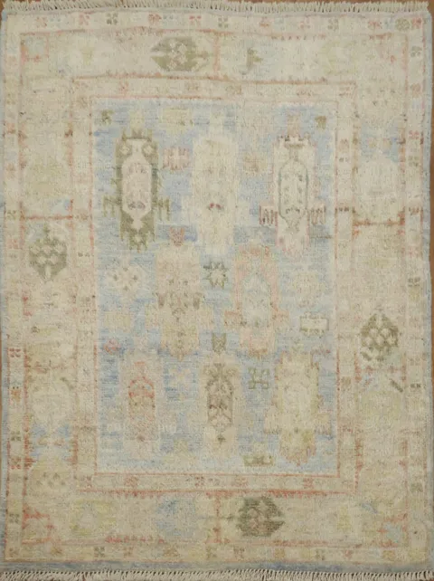 Vegetable Dye Oushak Turkish Rug 3x4