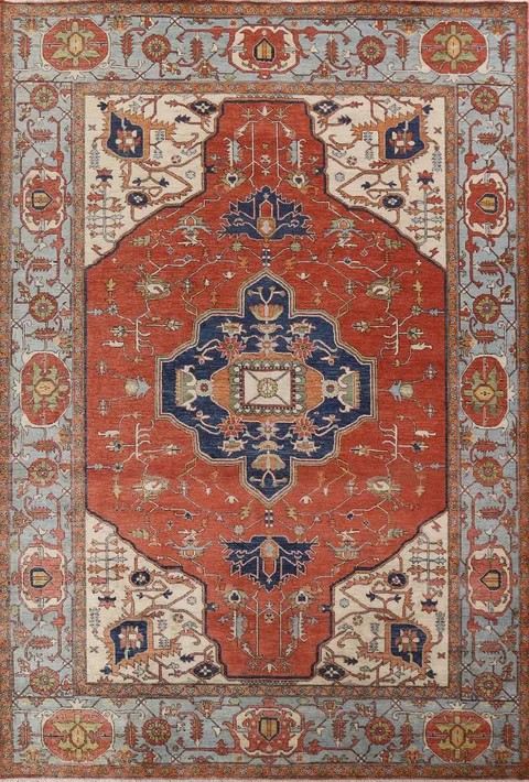 Vegetable Dye Heriz Serapi Persian Area Rug 9x12