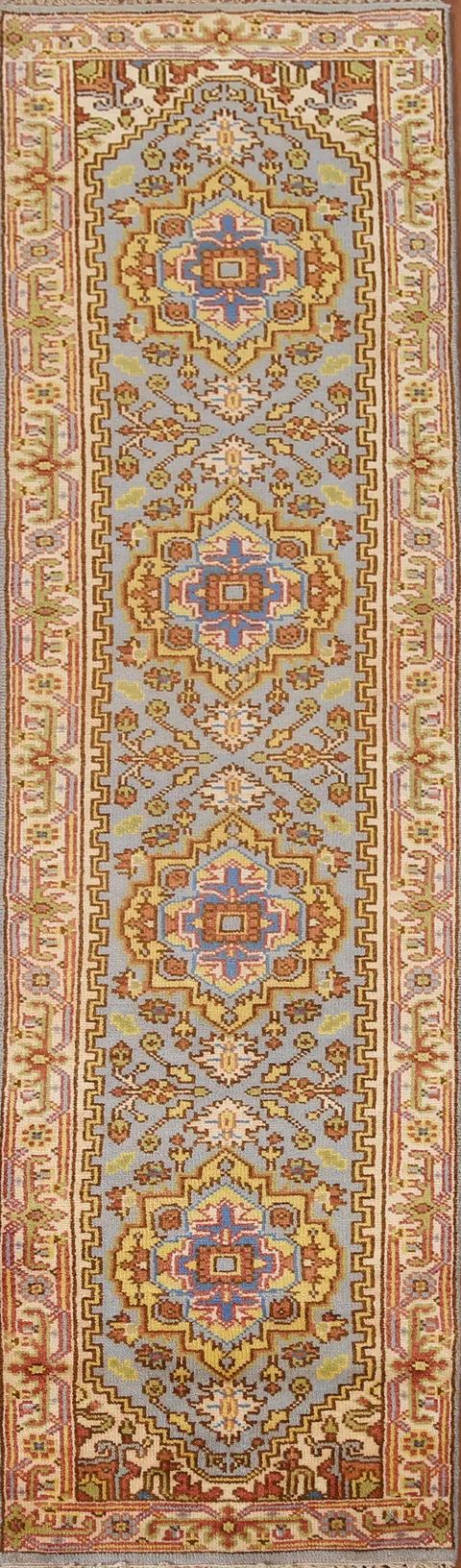 Handmade Heriz Serapi Oriental Runner Rug 2x10