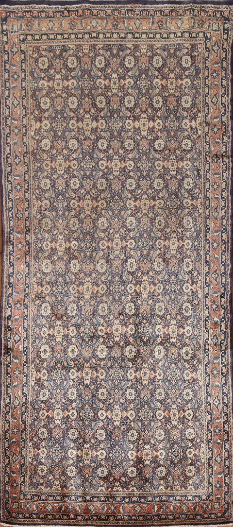 Geometric Mahal Persian Runner Rug 4x10