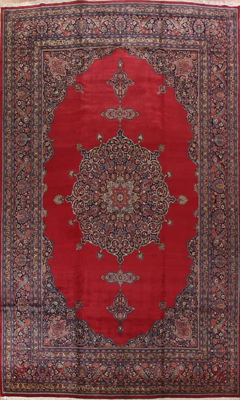 Antique Vegetable Dye Mahal Persian Large Rug 12x18