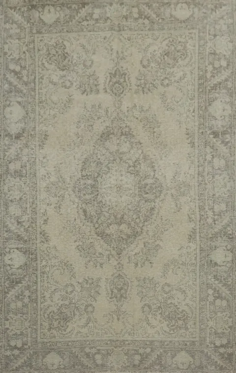 Distressed Muted Tabriz Persian Area Rug 6x9