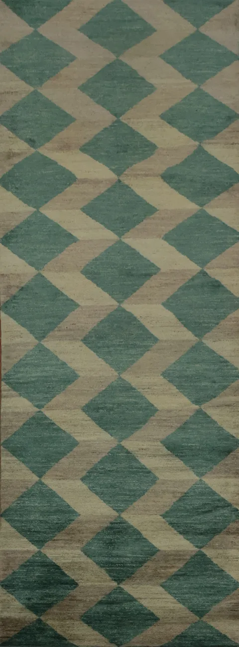 Geometric Gabbeh Kashkoli Runner Rug 3x10