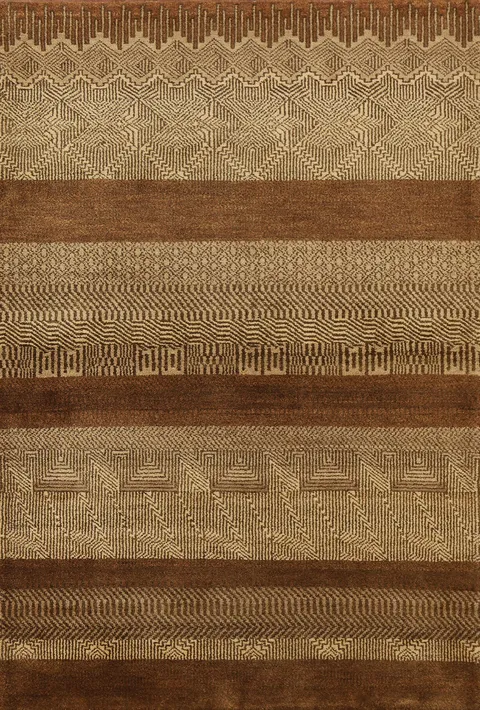 Brown Wool Gabbeh Kashkoli Area Rug 4x6