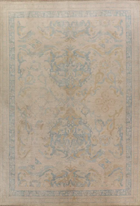 Vegetable Dye Oushak Turkish Area Rug 9x12