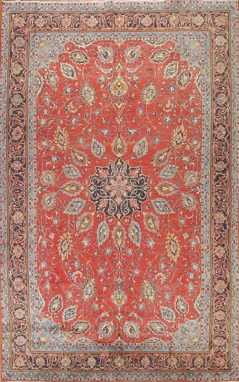 Vintage Floral Sarouk Persian Area Rug 8x12