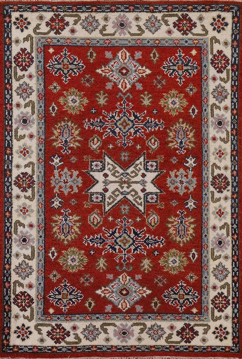 Geometric Kazak Area Rug 4x6