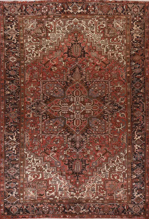 Geometric Heriz Persian Area Rug 8x11