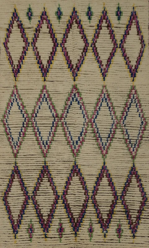 Bold & Vibrant Geometric Diamonds Moroccan Area Rug 5x8