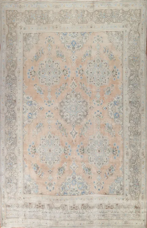 Distressed Mashad Persian Area Rug 10x13