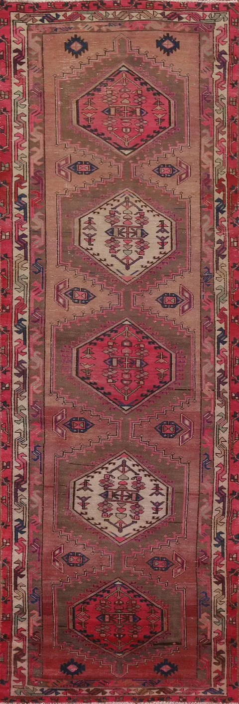 Geometric Ardebil Persian Runner Rug 3x11