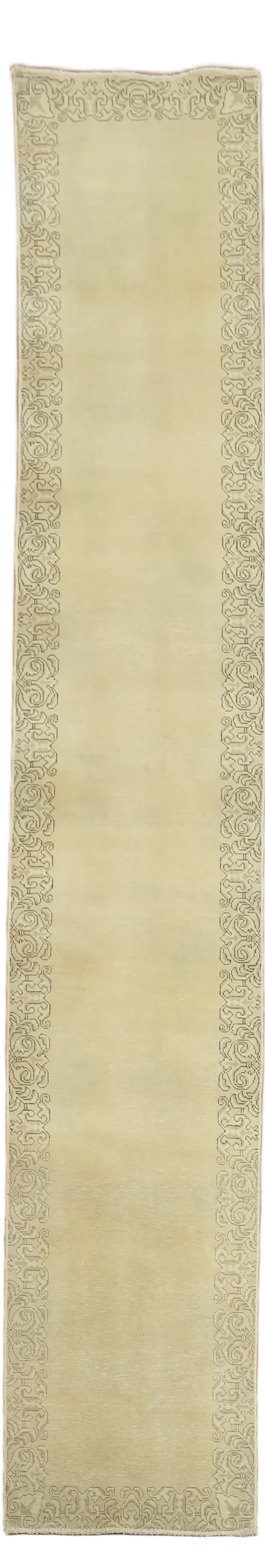 Bordered Tabriz Persian Runner Rug 3x16
