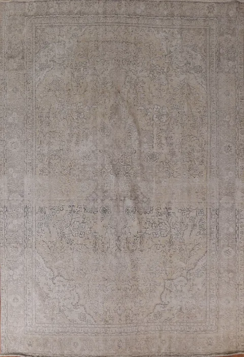 Muted Distressed Tabriz Persian Area Rug 10x13
