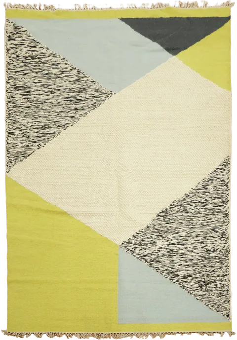 Contemporary geometric patterned Flat-Woven Kilim Rug 5'x8'