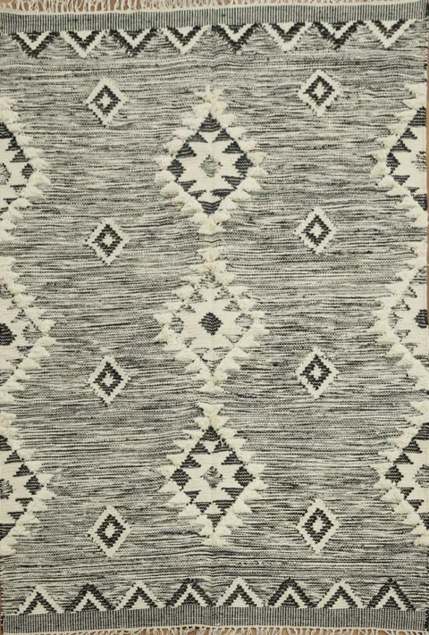 Tribal Kilim Moroccan Wool Area Rug 5x7
