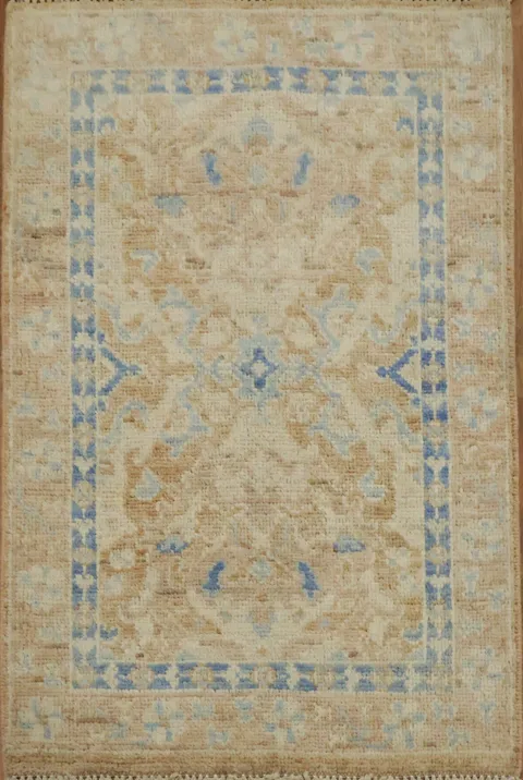 Orange Wool Oushak Turkish Rug 2x3