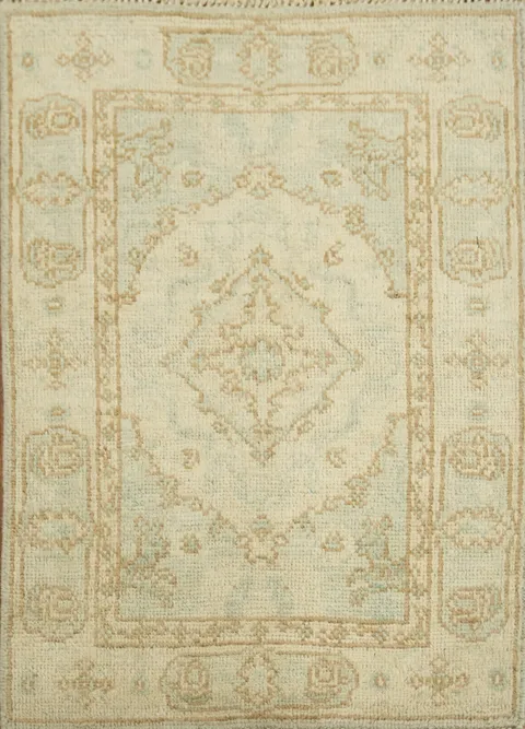 Vegetable Dye Oushak Turkish Rug 2x3