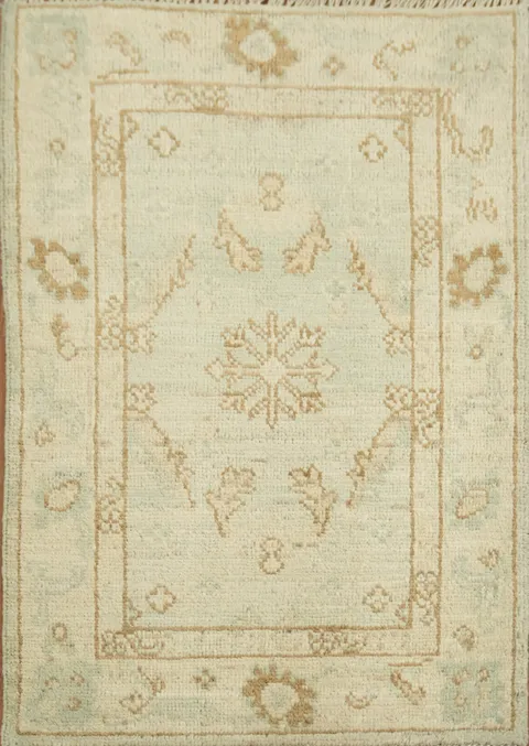 Vegetable Dye Oushak Turkish Rug 2x3