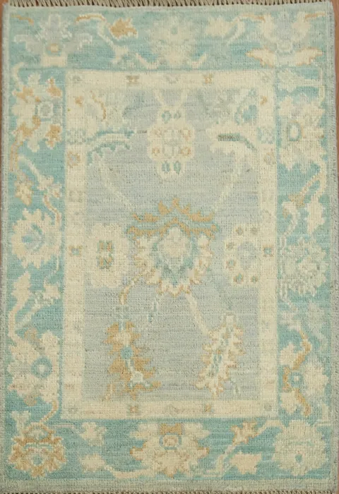Hand-Knotted Oushak Oriental Wool Rug 2x3