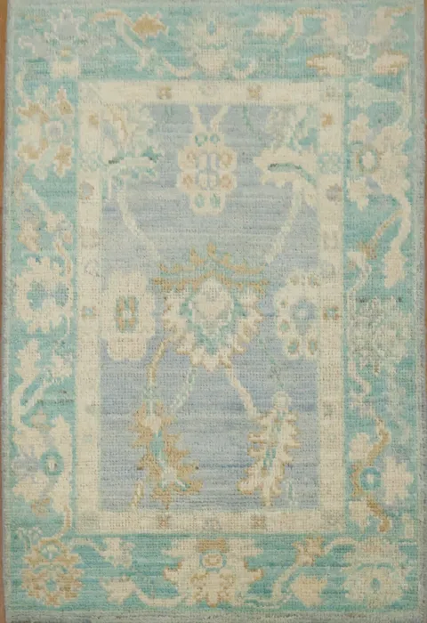 Vegetable Dye Oushak Oriental Wool Rug 2x3
