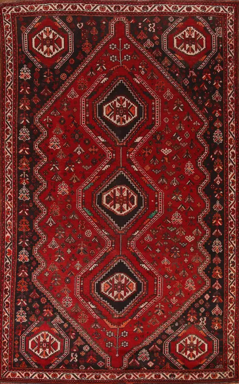 Vegetable Dye Qashqai Persian Area Rug 7x11