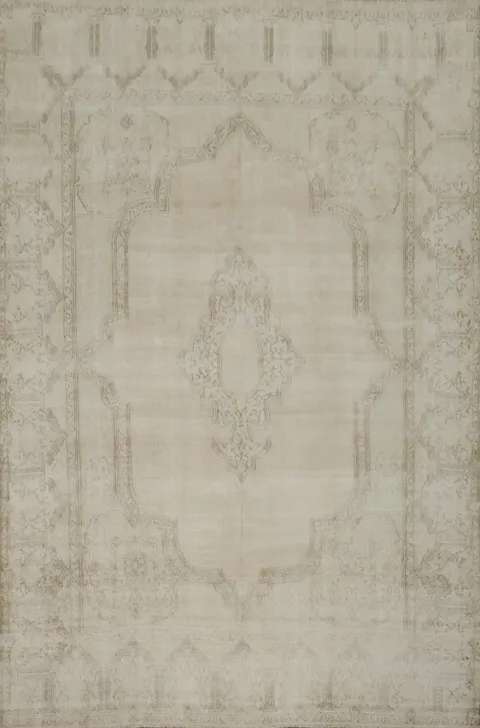 Distressed Muted Kerman Persian Area Rug 10x13