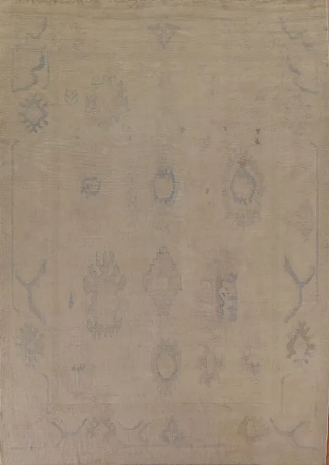 Vegetable Dye Oushak Turkish Area Rug 9x11