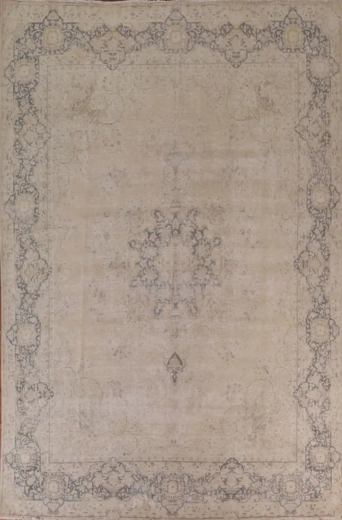 Distressed Kerman Persian Area Rug 10x13