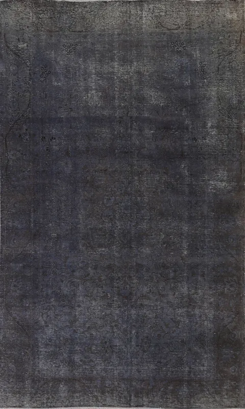 Distressed Over-Dyed Tabriz Persian Area Rug 6x10