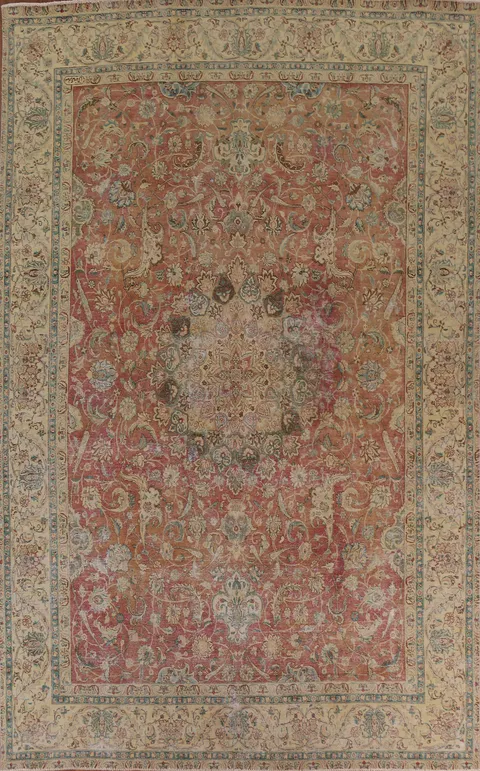 Distressed Tabriz Persian Area Rug 9x13