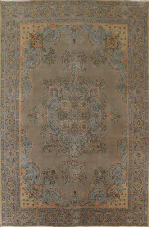 Distressed Over-Dyed Tabriz Persian Area Rug 10x13