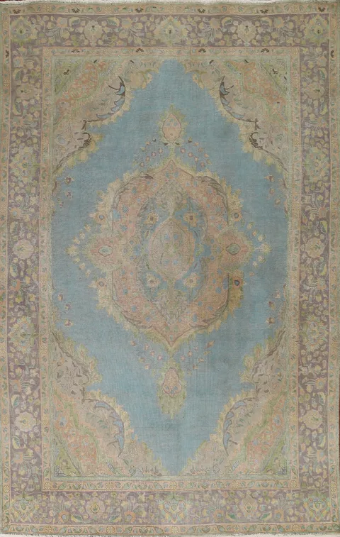 Distressed Over-Dyed Tabriz Persian Area Rug 8x11
