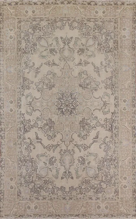 Distressed Tabriz Persian Area Rug 6x9