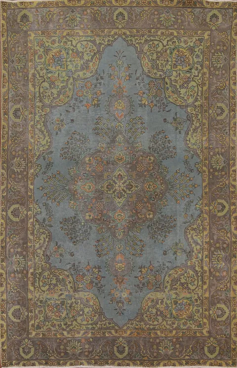 Distressed Tabriz Persian Area Rug 7x10