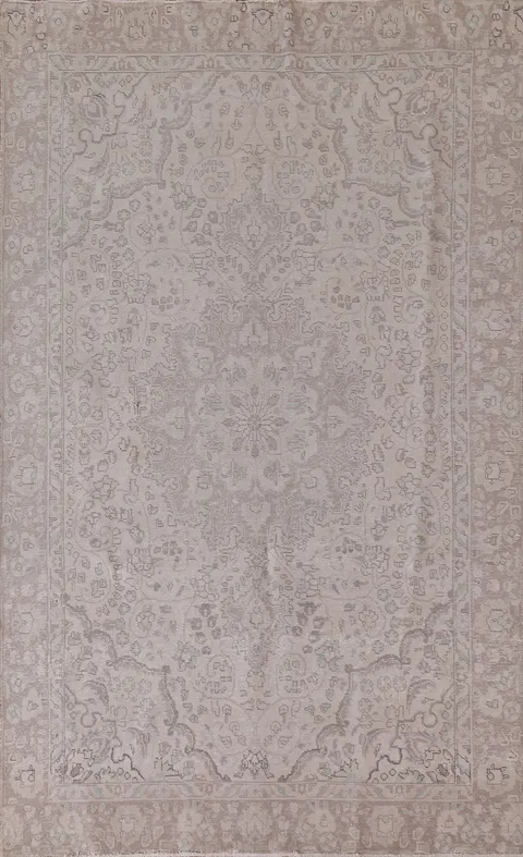 Distressed Muted Tabriz Persian Area Rug 6x9