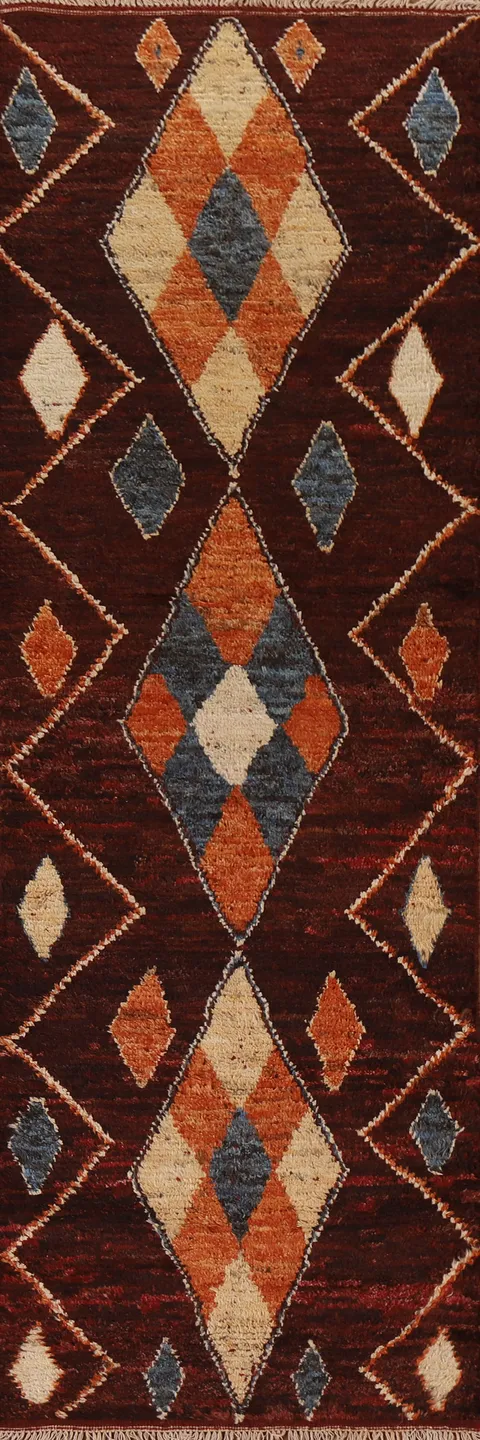 Geometric Moroccan Runner Rug 3x10
