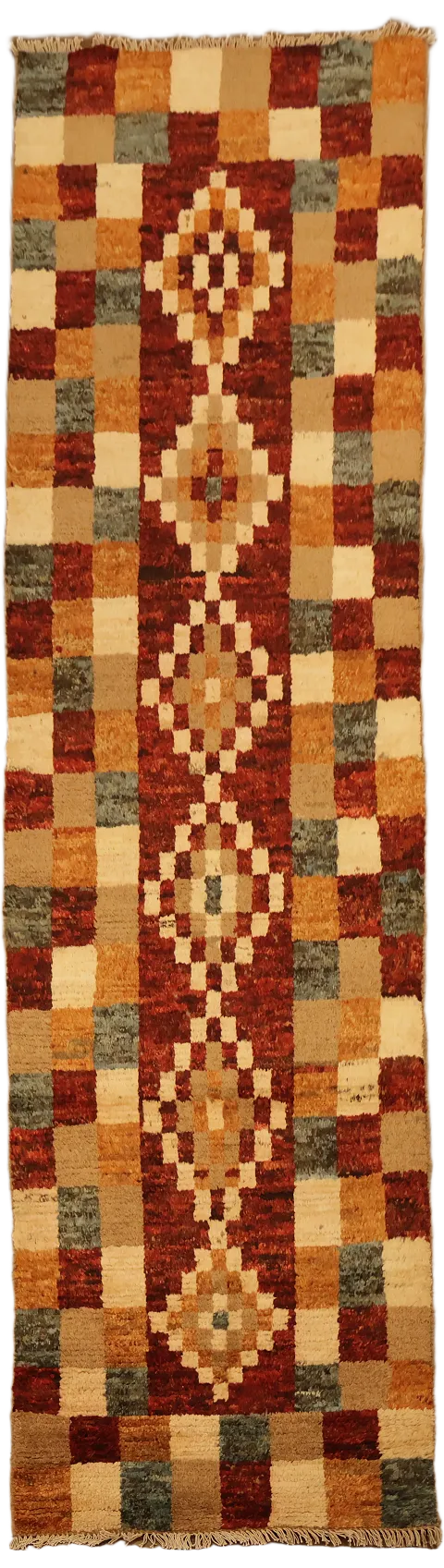 Checkered Moroccan Runner Rug 3x10