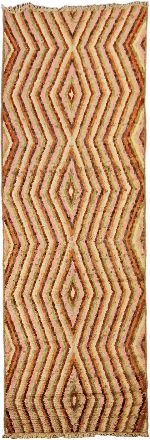 Geometric Moroccan Runner Rug 3x9