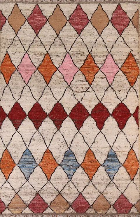 Trellis Moroccan Wool Area Rug 6x9