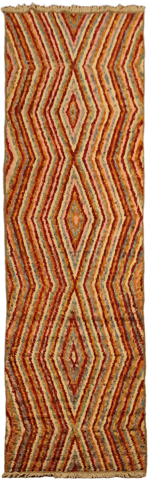 Geometric Moroccan Oriental Runner Rug 3x9