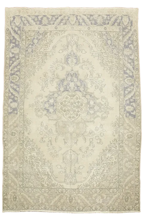 Distressed Wool Tabriz Persian Area Rug 7x10