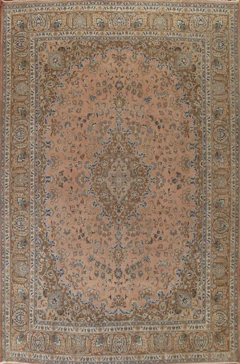 Vintage Wool Mashad Persian Area Rug 10x13