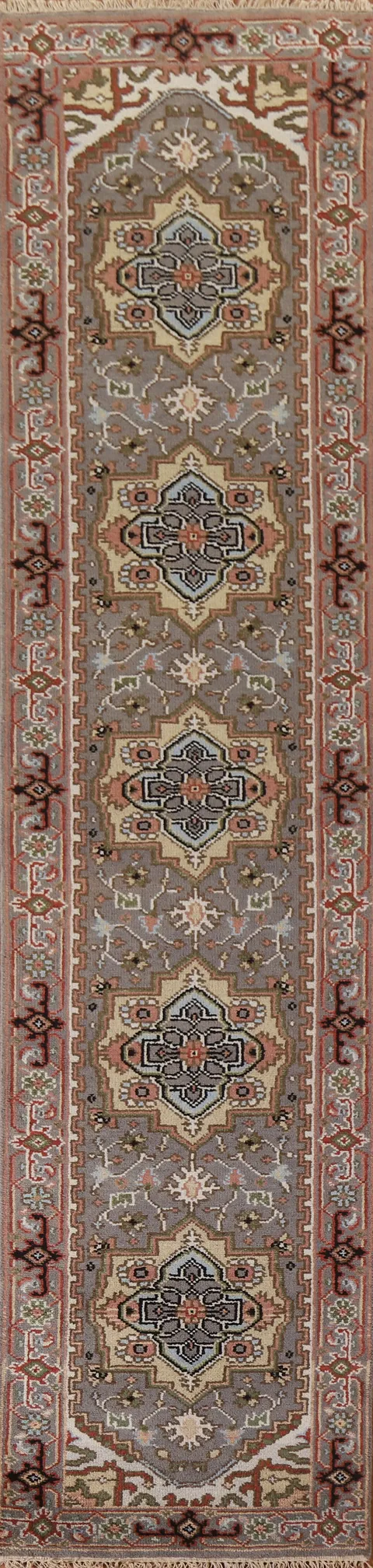 Geometric Heriz Serapi Oriental Runner Rug 3x12