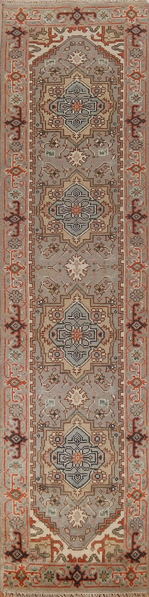 Handmade Heriz Serapi Runner Rug 2x11