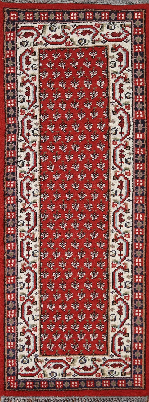 Red Botemir Wool Runner Rug 2x6