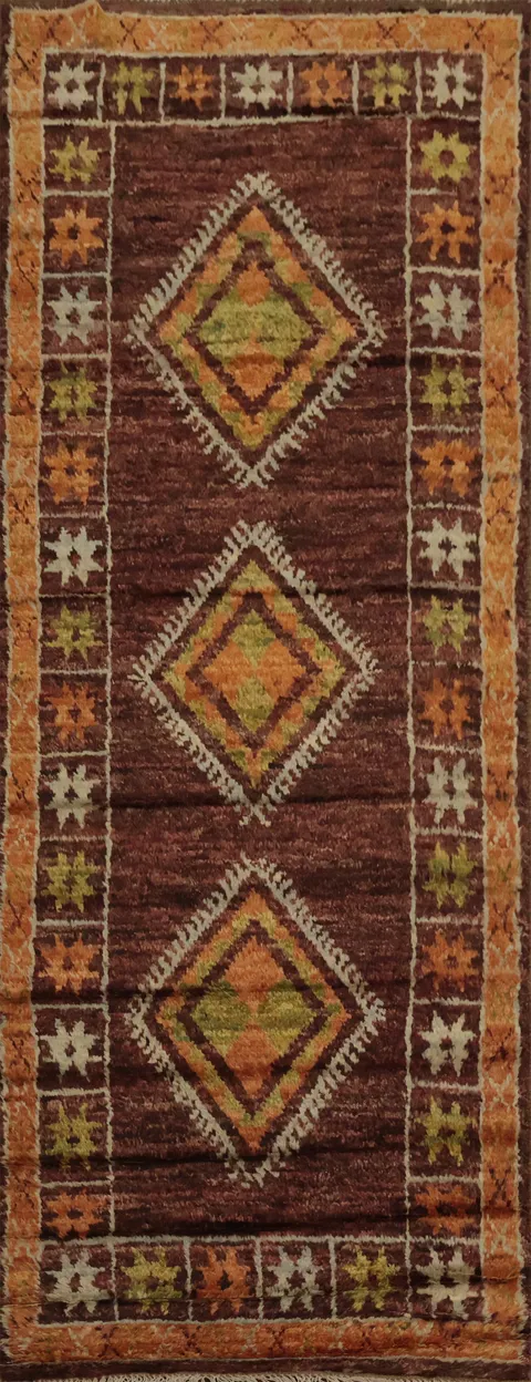 Geometric Moroccan Oriental Runner Rug 3x9