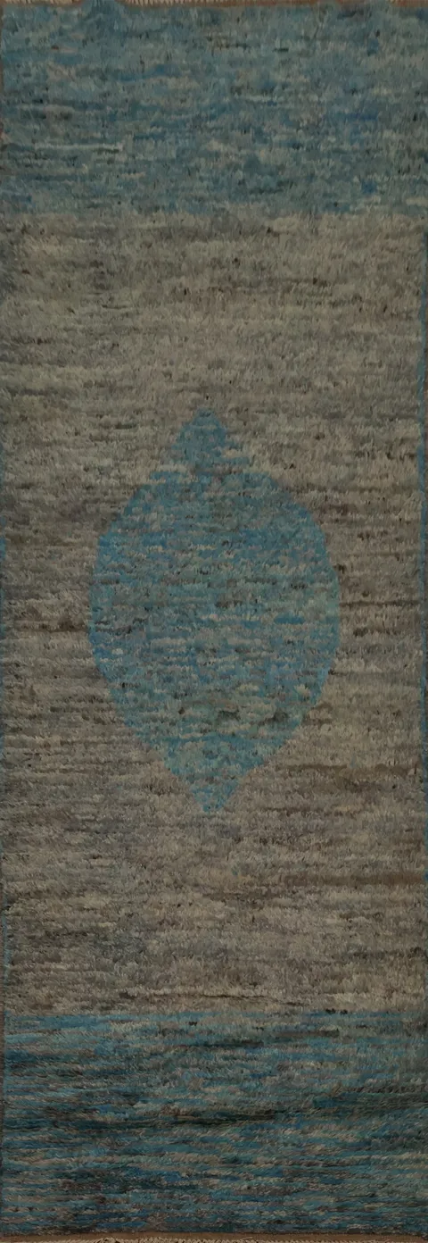 Wool Moroccan Oriental Runner Rug 3x10
